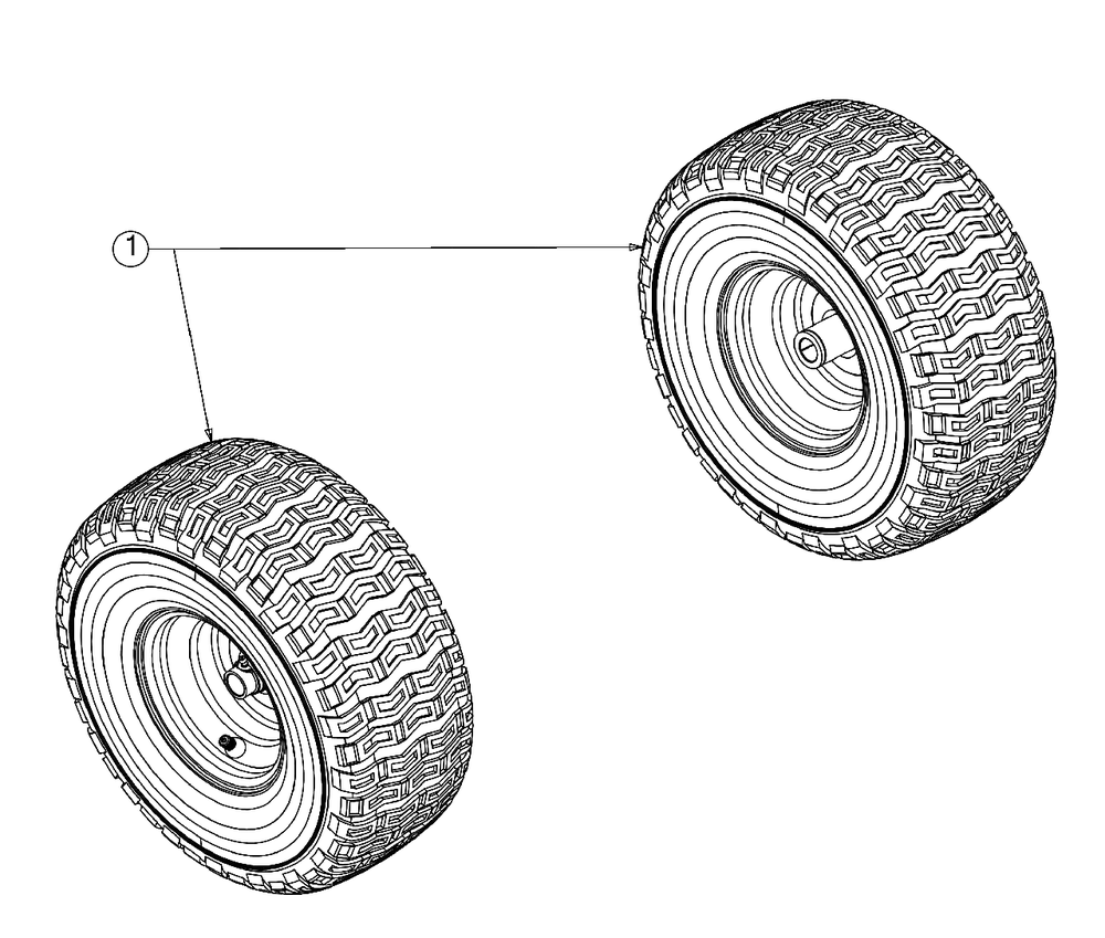 Wheels-Front Diagram and Parts List for 13AN775S345 2019 Yard Machines Lawn Tractor